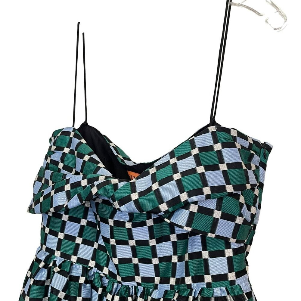 Stine Goya $585 Arya Check Pattern Midi Dress Pockets Size Large NWT - Picture 6 of 10